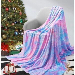 Elegear Rainbow Throw Girls Blanket, Unique Tie-dye Flannel Blanket Super Soft 5